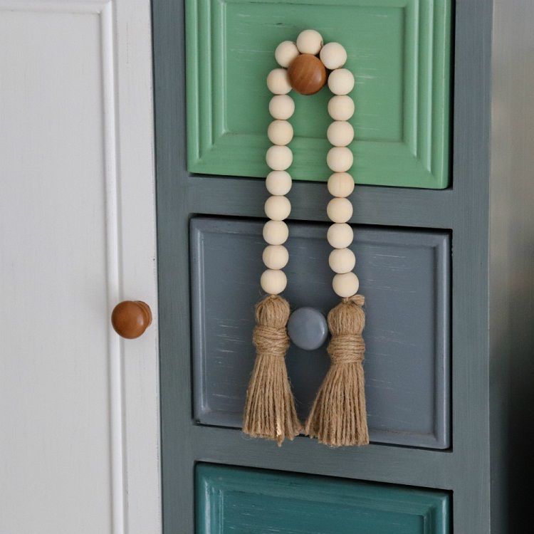 Natural Wooden Bead Chain With Tassel Garland Europe America