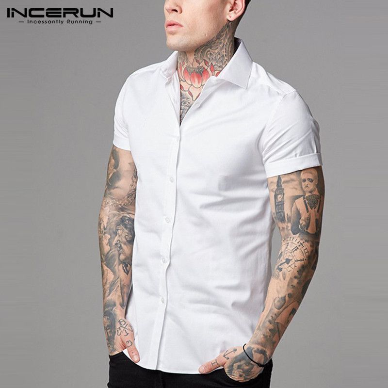 camisas para hombre blancas manga corta