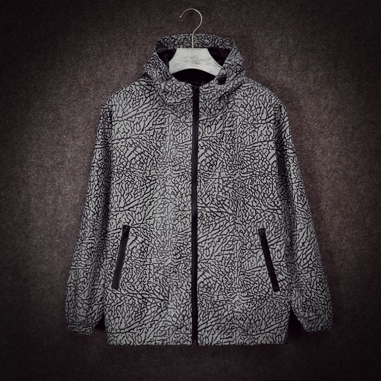 Zebra Print 3M Reflective Jacket For Men Women Hip Hop Geek Zipper