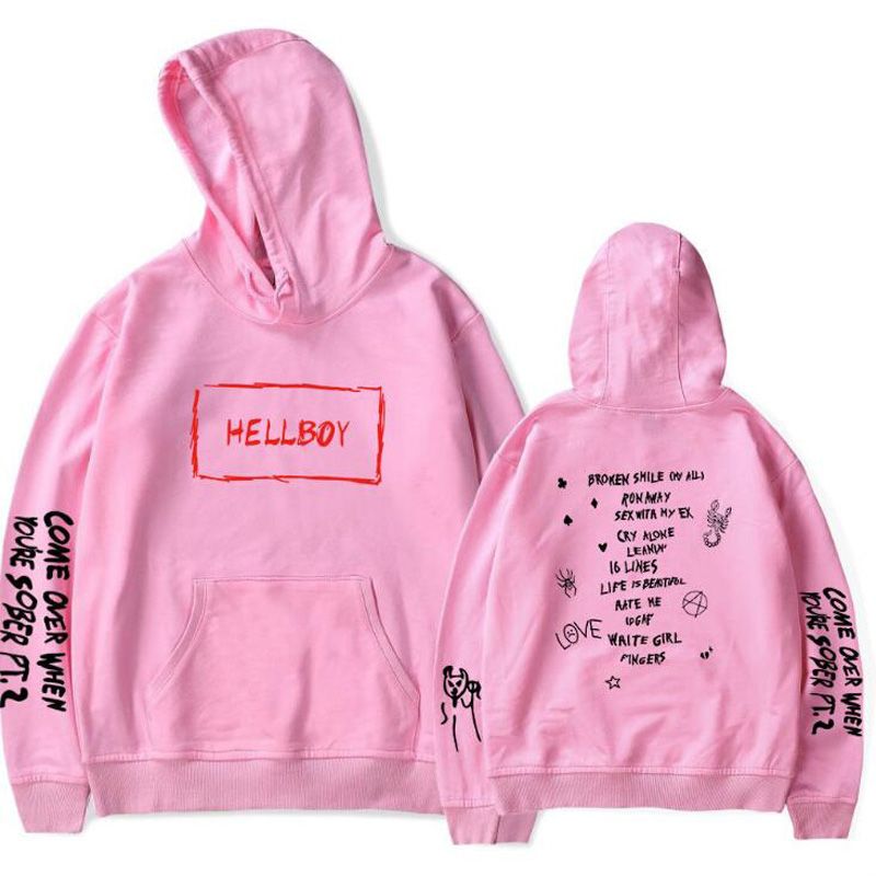lil peep hellboy moletom com capuz pink camo
