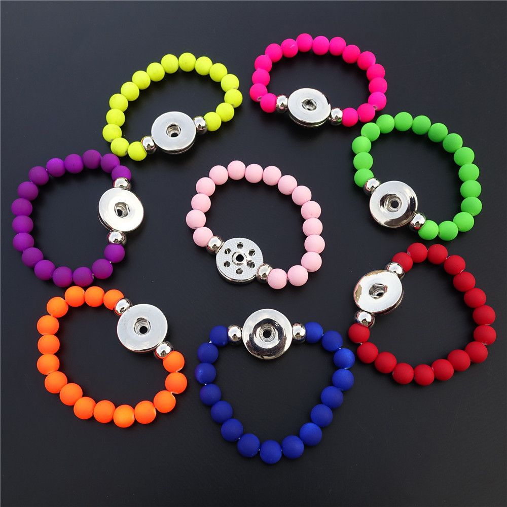 12 colores del arco iris de estiramiento pulsera para niños de 8