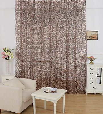 2019 New Arrival Peony Pattern Voile Curtain Window Valance