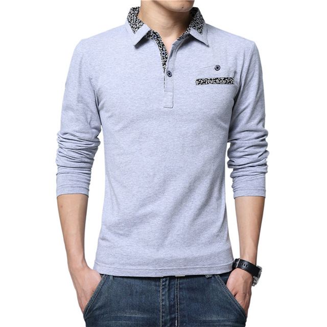 Compre Bolsillos Tallas Grandes Hombres Polos Camisa Manga Larga Casual  Gris Algodón Hombre Polos Otoño Invierno Fitness Hombre Jersey Regular A  16,6 € Del Clothingdh | Es.Dhgate.Com