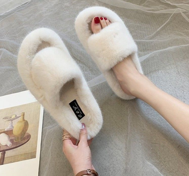 Maggies Walker Women Fashion Faux Fur Slippers Sweet Candy Colored ...