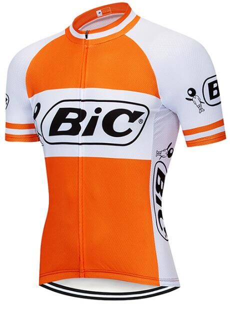 hombres verano equipo Pro VINI Ciclismo Jersey naranja bicicleta pan 