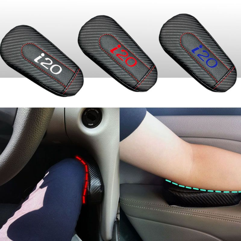 Car Styling For I20 Carbon Fiber Leather Leg Cushion Knee Pad Carbon Fiber Leather Leg Cushion
