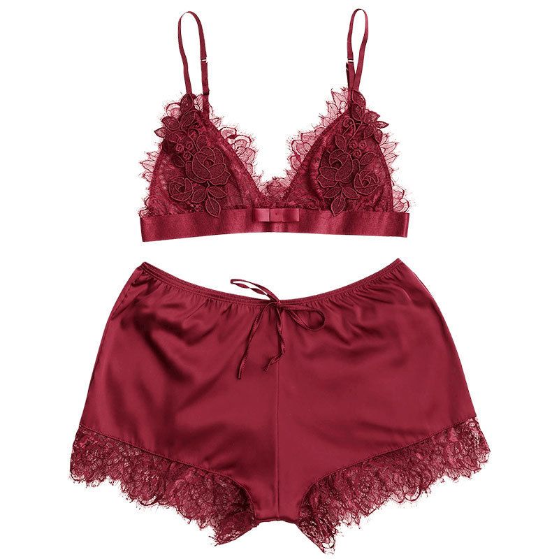 conjunto ropa interior mujer rojo