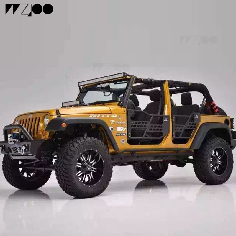 One Set Black Steel Half Tube Doors With Side Mirror Wzjoo For