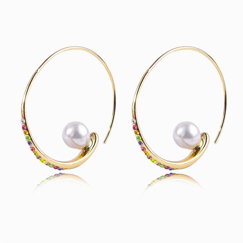 Hoop Earrings For Women Fashion Crystal Rhinestones Stud Circle Huggie Earrings Wedding Party Jewelry Gifts
