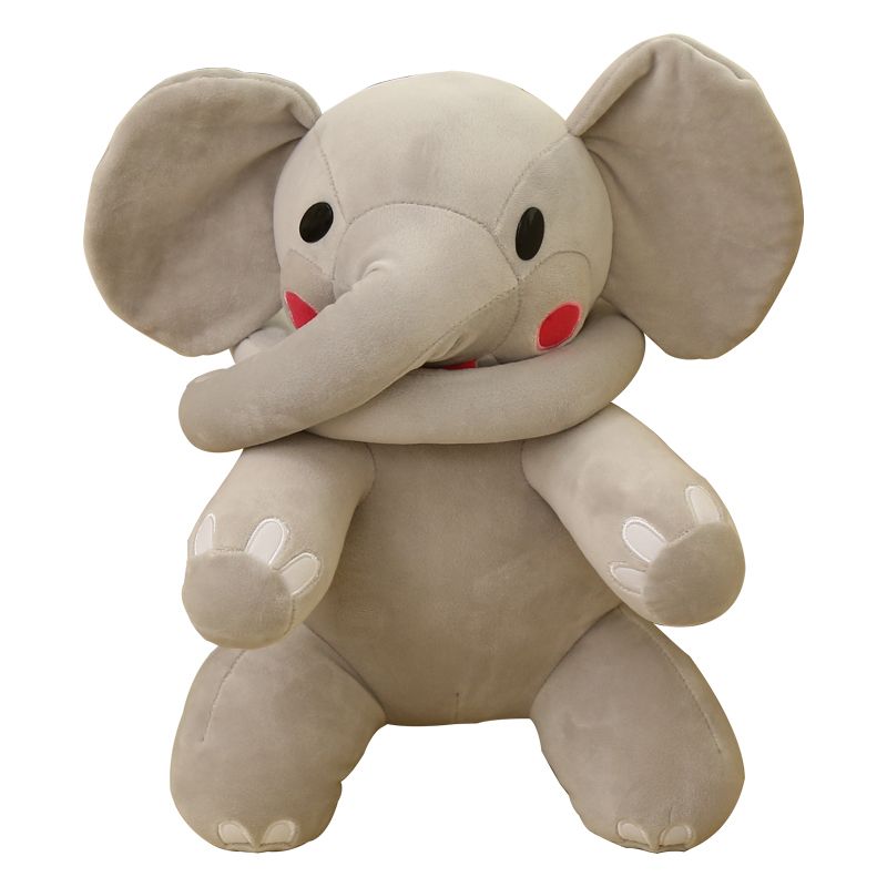 large long nose elephant gray soft plush sleep baby pillow