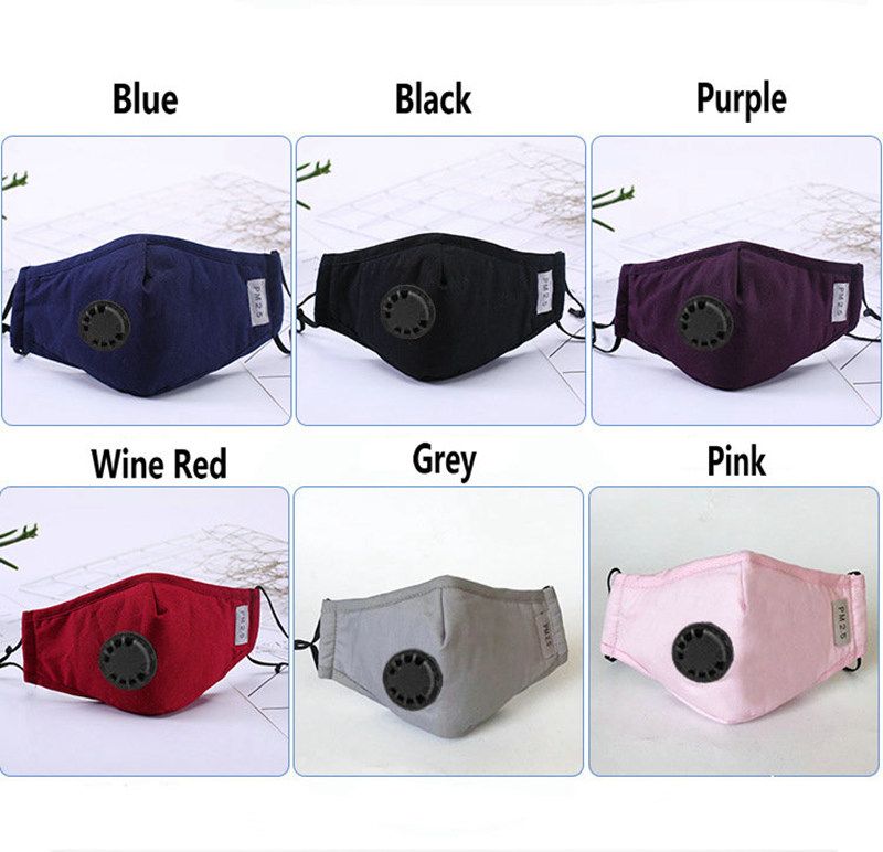2020 Women Men PM2.5 Breather Valve Face Masks Anti Dust And Haze Mask