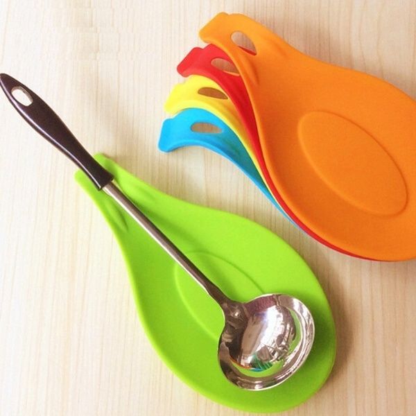 Silicone Heat Resistant Spoon Kitchen Utensil Spatula Holder Cooking Tool