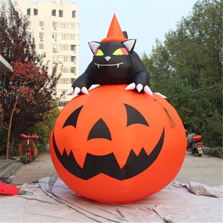Acheter Pas Cher 6M Citrouille Gonflable Avec Chat Noir Pour Halloween Deco Chat  Noir Sur Mesure Ballon Gonflable De Citrouille Attente Du 495,78 € |  Fr.dhgate