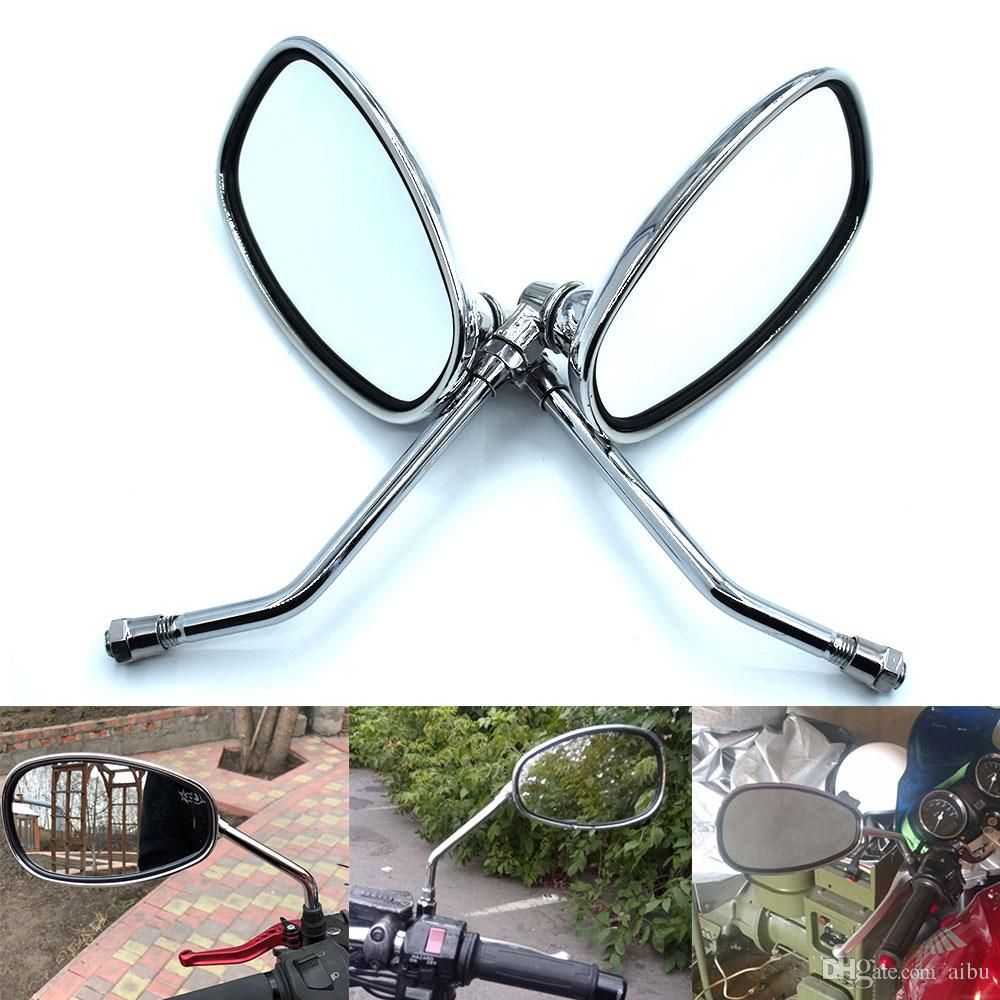 Chrome Rear View Side Mirrors Fit Harley Dyna Sportster Touring XL 883 Cruiser