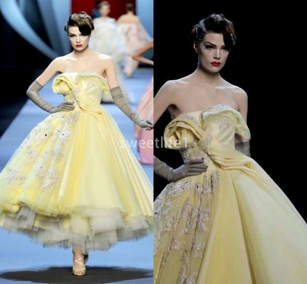 yellow and red prom dresses