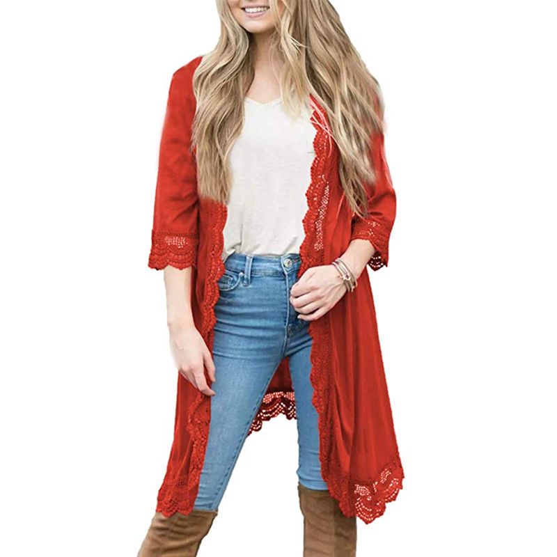 Compra Talla Grande Autumn Blusas Mujeres Largo Encaje Cardigan Stitch  Abierto Kimono Mujer Roupa Chaqueta Coreana Abrigo Ropa Outwear S 2XL  Barato | Entrega Rápida Y Calidad | Es.Dhgate