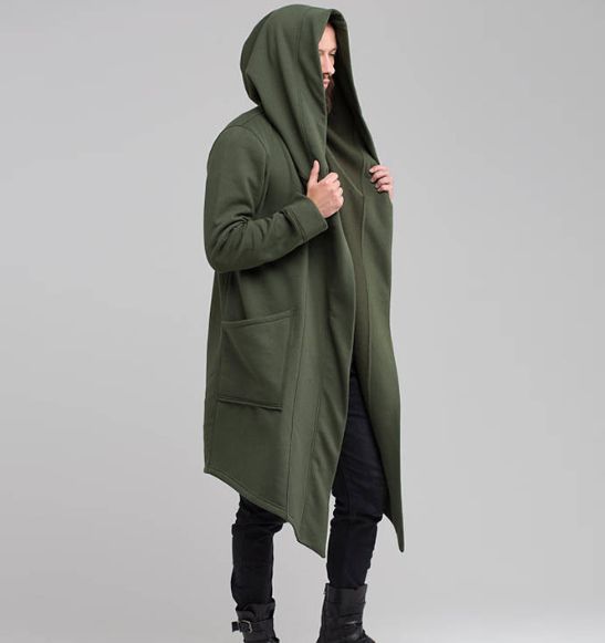 black cardigan hoodie mens