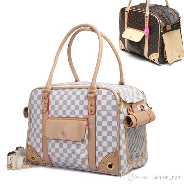 New PU Leather Pet Dog Cat Carrier Shoulder Bag Messenger Tote Handbag Travel M