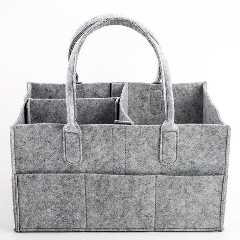 Bolsa de Pañales Bolsa de almacenamiento de bolsillo organizador de tres Bolso Bolso Bolsos de fieltro de rejilla 