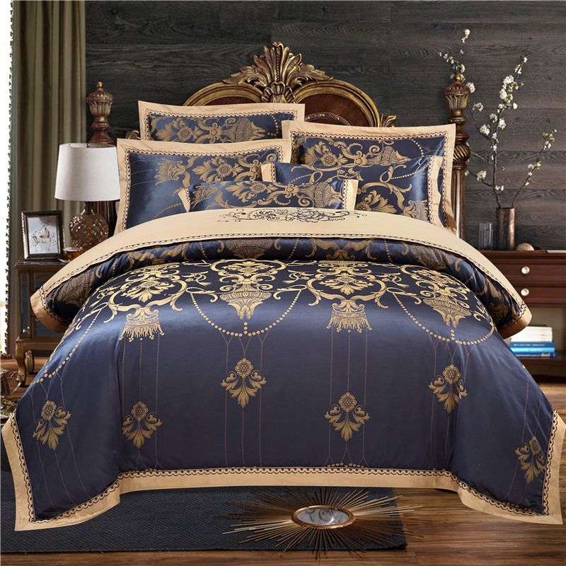 Luxury Black Bedding Sets Silk Cotton Jacquard Queen King Size Duvet Cover Set Wedding Bedclothes Fitted Bed Linen Quilt Cover From Mwanna 106 21 Dhgate Com