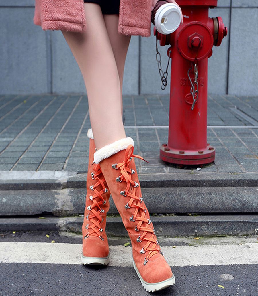 low heel winter boots