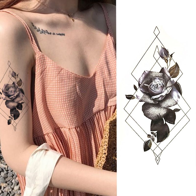 Grosshandel 1 Stuck Temporare Tatowierung Aufkleber Schwarze Rosen Design Volle Blume Arm Korperkunst Beckham Grosse Grosse Gefalschte Tatowierung Aufkleber Von Kareem123 0 85 Auf De Dhgate Com Dhgate