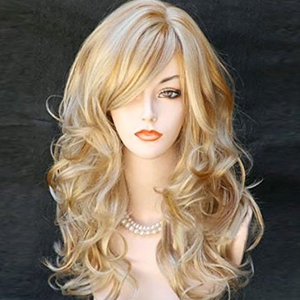 Gt Gt Gt New Hot Fashion Women Long Wavy Golden Strawberry