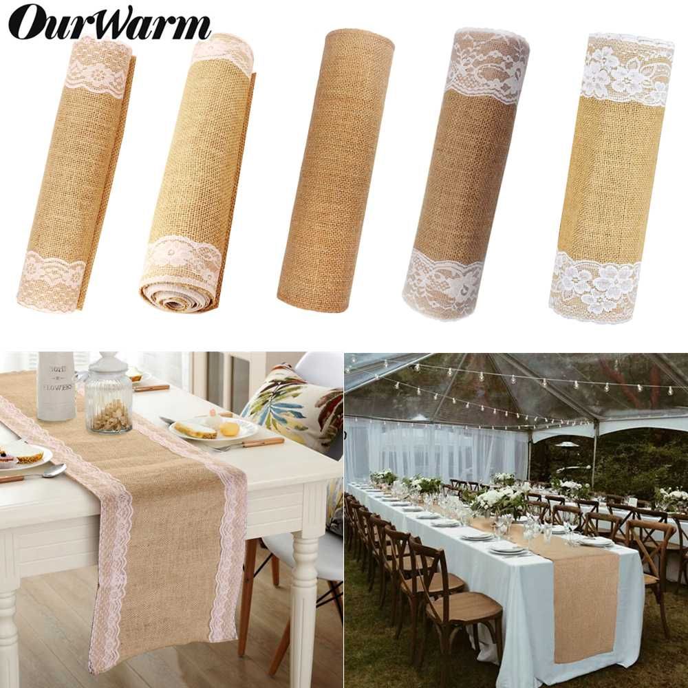 Christmas Table Runner Burlap Table Cover Decoration Home Party Decoration Props