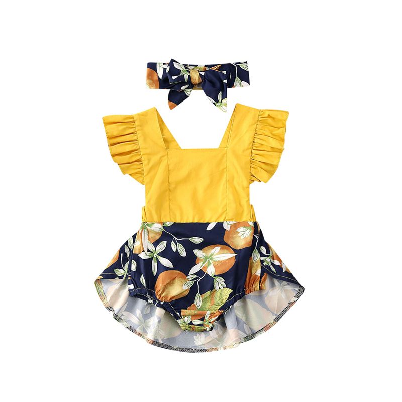 lemon romper baby