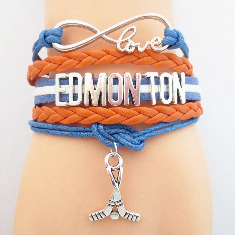 Fashion Jewelry Infinity Love Edmonton Hockey Sports Team Bracelet