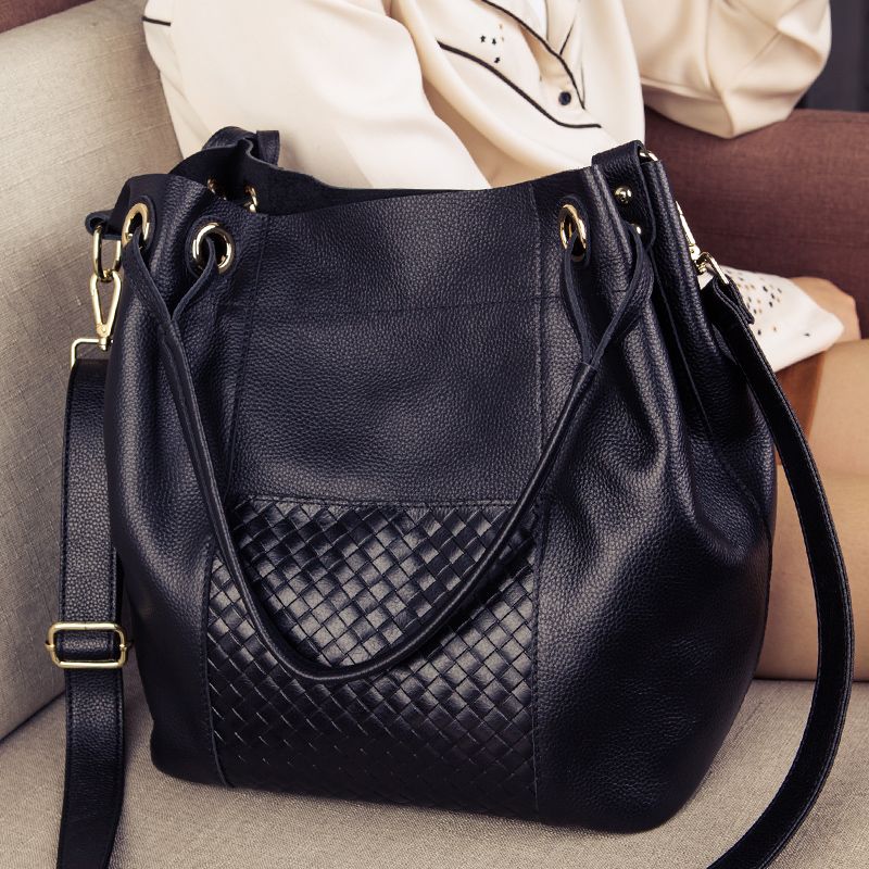 large leather bucket handbags