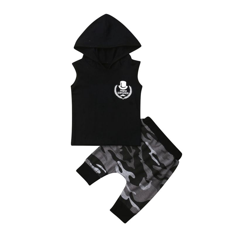 2PCS Toddler Newborn Baby Boys Camouflage Hooded Tops+Pants Outfits Clothes CT