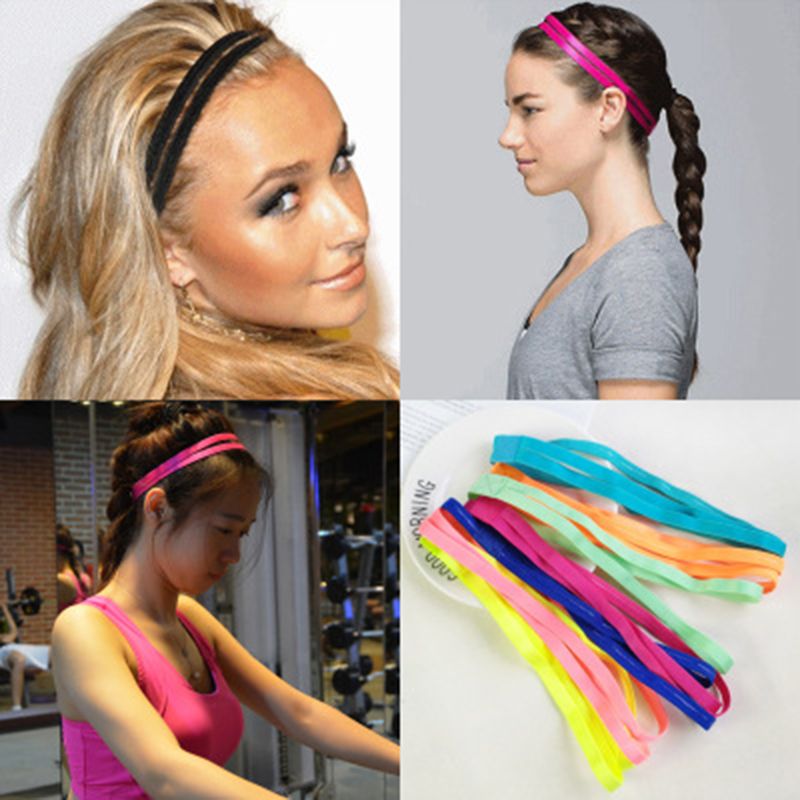 Anti-slip Elastic Thin Sports Headband Women Sweatbands Football Yoga Pure Hair Bands Men Hair Accessories Anti-slip Elastic Thin Sports Headband Women Sweatbands Football Yoga Pure Hair Bands Men Hair Accessories