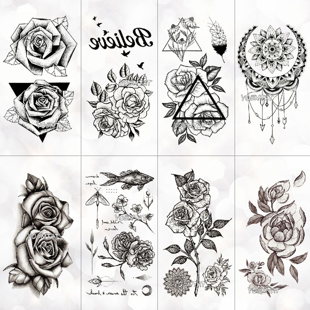 Adesivos para tatuagem temporaria Tatuagem Temporaria A Prova D Agua Adesivos No Corpo Da Arte Temporaria Homens Tatuagens Linhas Rosa Falso Tatuagem Adesivos Tatuagens Temporarias De Funnail 2 97 Pt Dhgate Com
