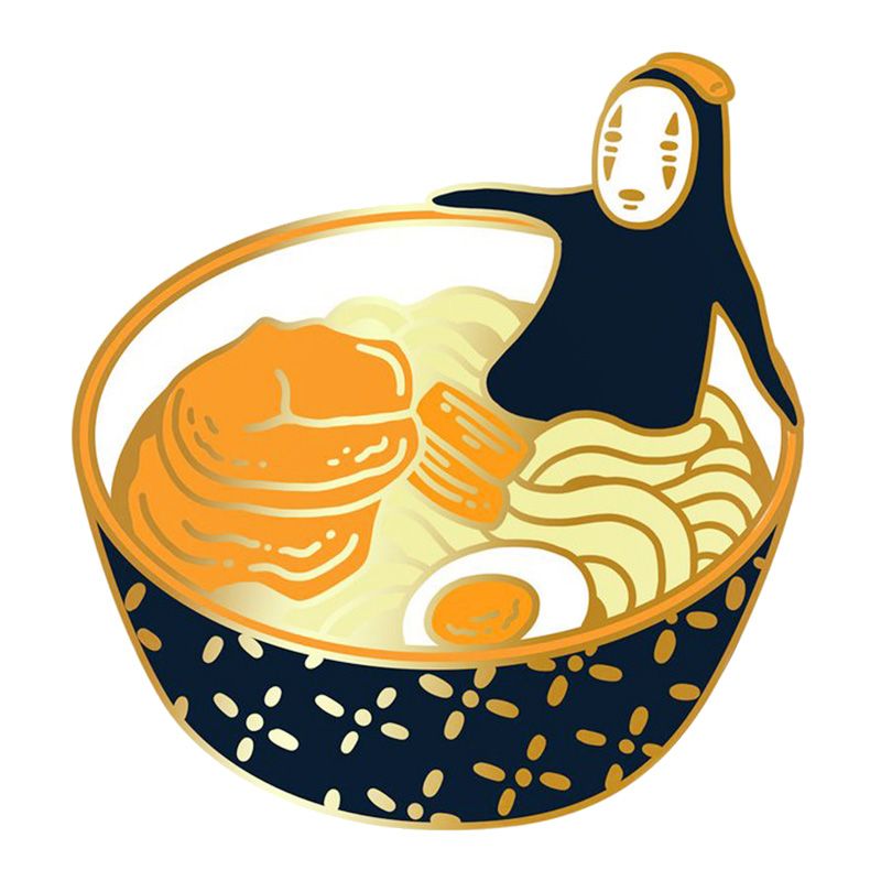 Ramen bowl pin Spirited Away no face brooch cute anime badge Japanese food jewelry funny friends Ramen bowl pin Spirited Away no face brooch cute anime badge Japanese food jewelry funny friends