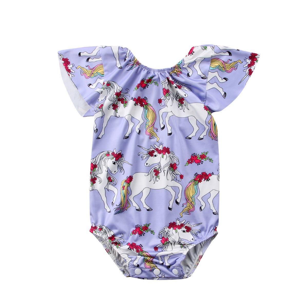 Newborn Baby Girls Cute Unicorn Bikini Swimwear One-Piece Swimsuit Beachwear Bathing Suit Sunsuits