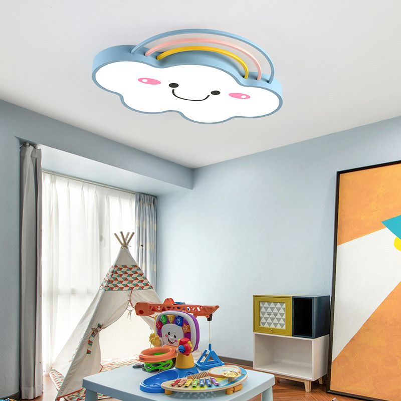 compre techo del arco iris de dibujos animados moderna de la nube de la nina para habitaciones de ninos ninos luz de techo llevada enciende la lampara