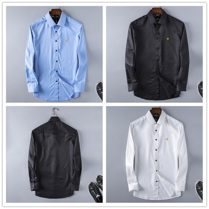 Compra Italiana Para Hombre De Lujo De Diseño Camisas De Vestir Para Hombre  A Estrenar Del Vestido De La Manera Camisa Ocasional De Los Hombres De La  Medusa Camisas Del Oro Impresión