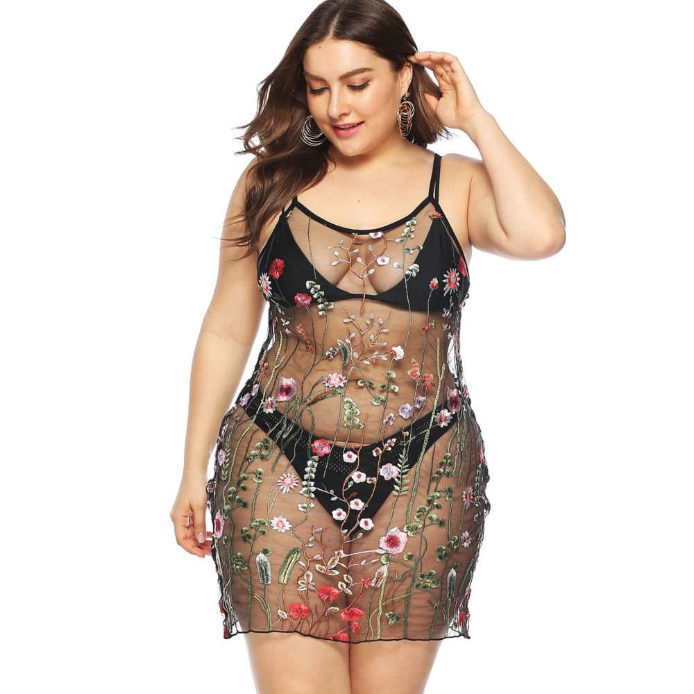 mesh plus size cover up