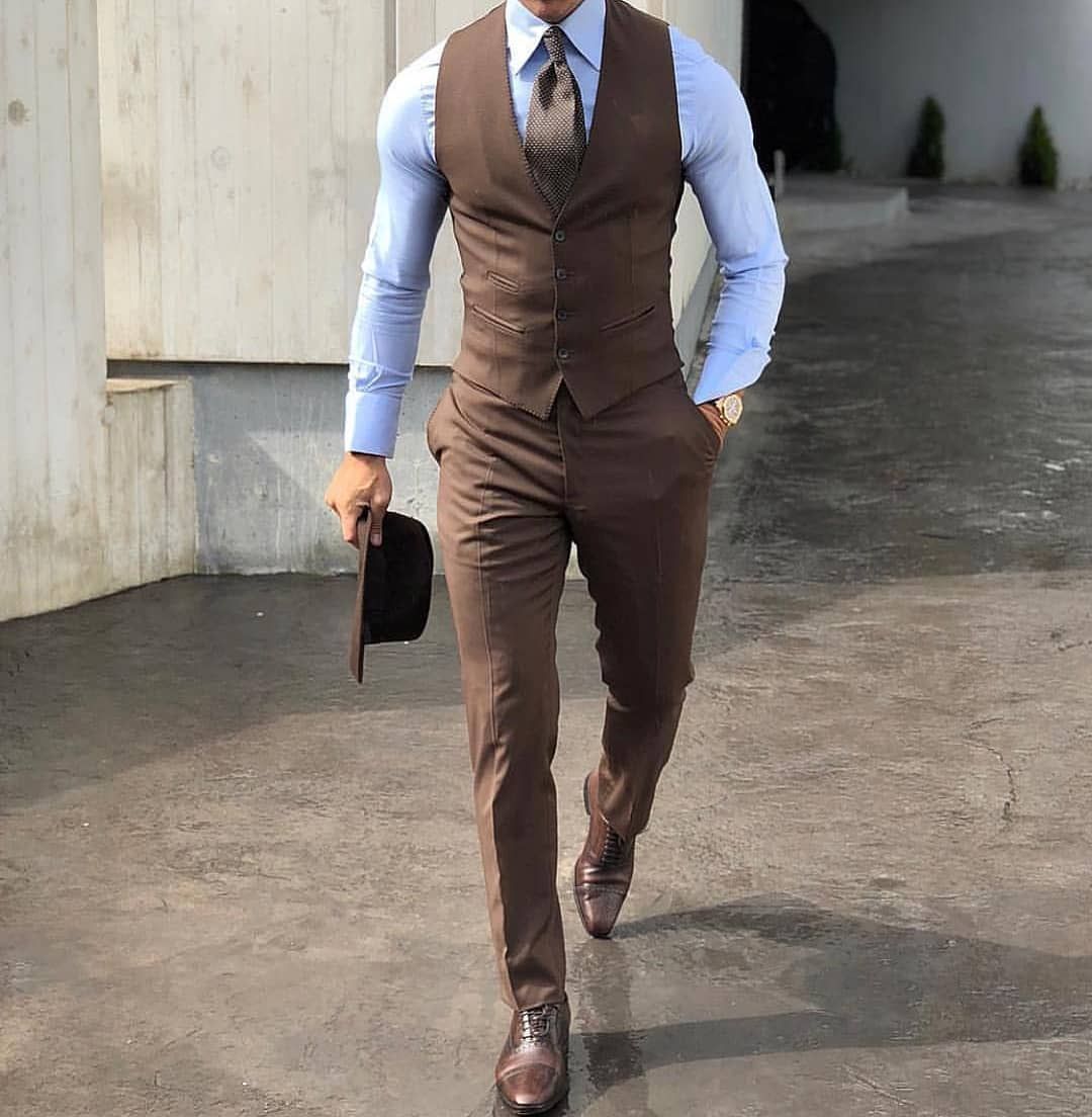 Compra Moda Formal Para Hombre Se Adapta A Dos Piezas Chaleco + Pantalón  Groom Wear Tuxedos Slim Fit Por Encargo De Alta Calidad Blazer Ropa Barato  | Entrega Rápida Y Calidad | Es.Dhgate
