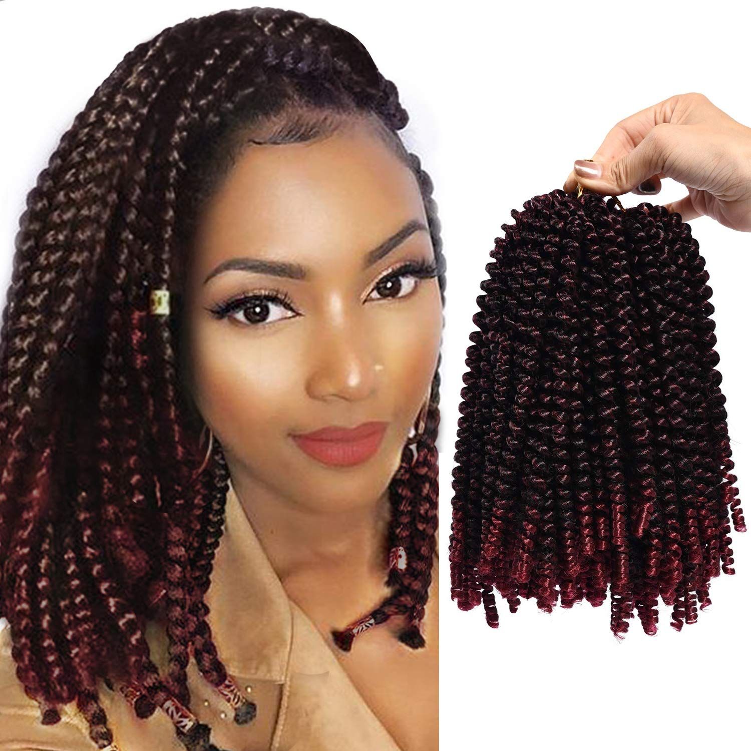 2020 Spring Twist 8 Inch 1packs Ombre Spring Twist Crochet Hair