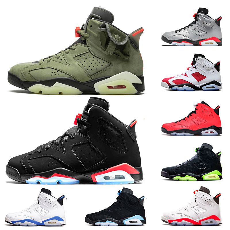 Nike Air Jordan Retro Travis Scott 6 6s De La Manera De La Navidad De  Zapatos De Baloncesto Del Mens GS Negro Infrarrojo 3M Para Hombre  Formadores Las Zapatillas De Deporte Por