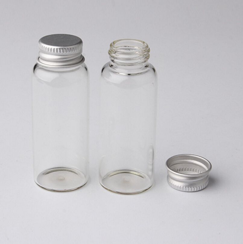 600 X 25ml Transparent Screw Neck Glass Bottle With Aluminum Cap 25ml