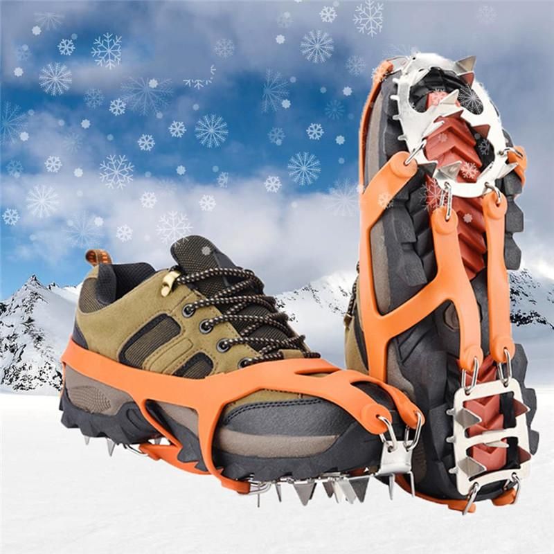 1 dientes antideslizantes crampones hielo nieve invierno deportes aire zapatos para caminar