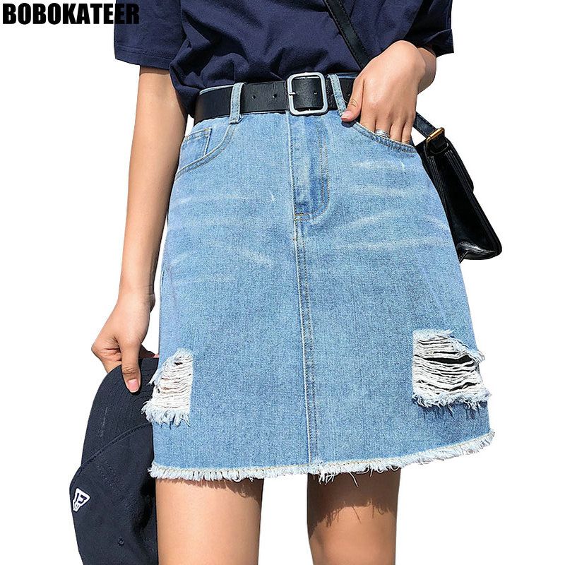 plus size jean skirts cheap