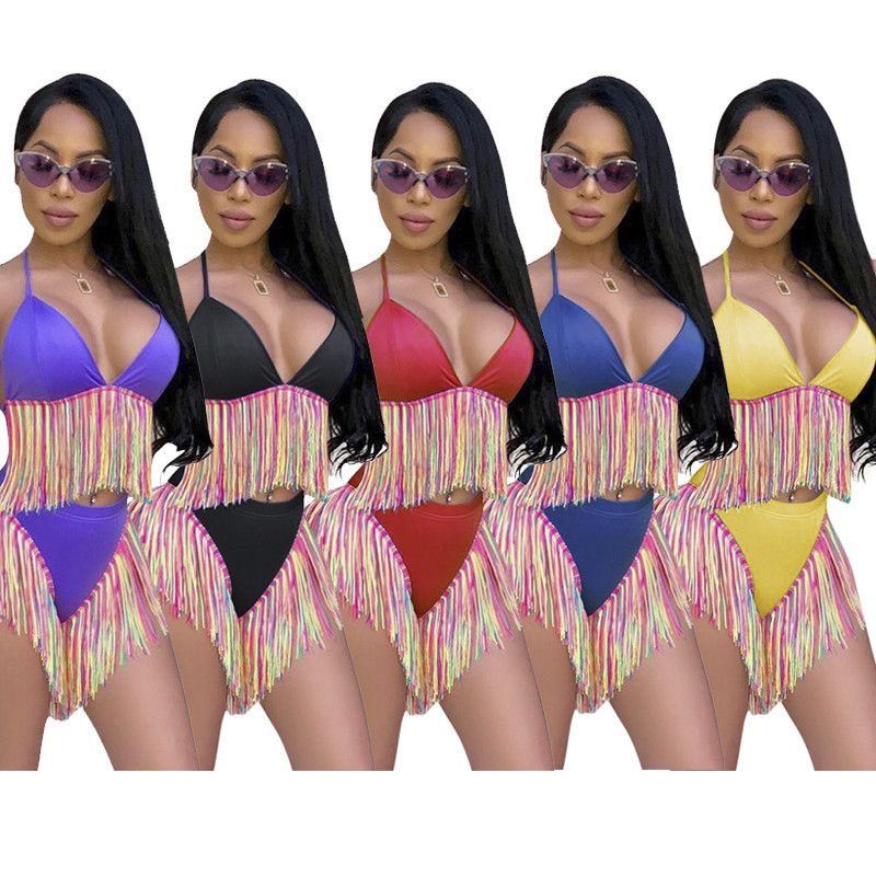 fringe 2 piece swimsuit