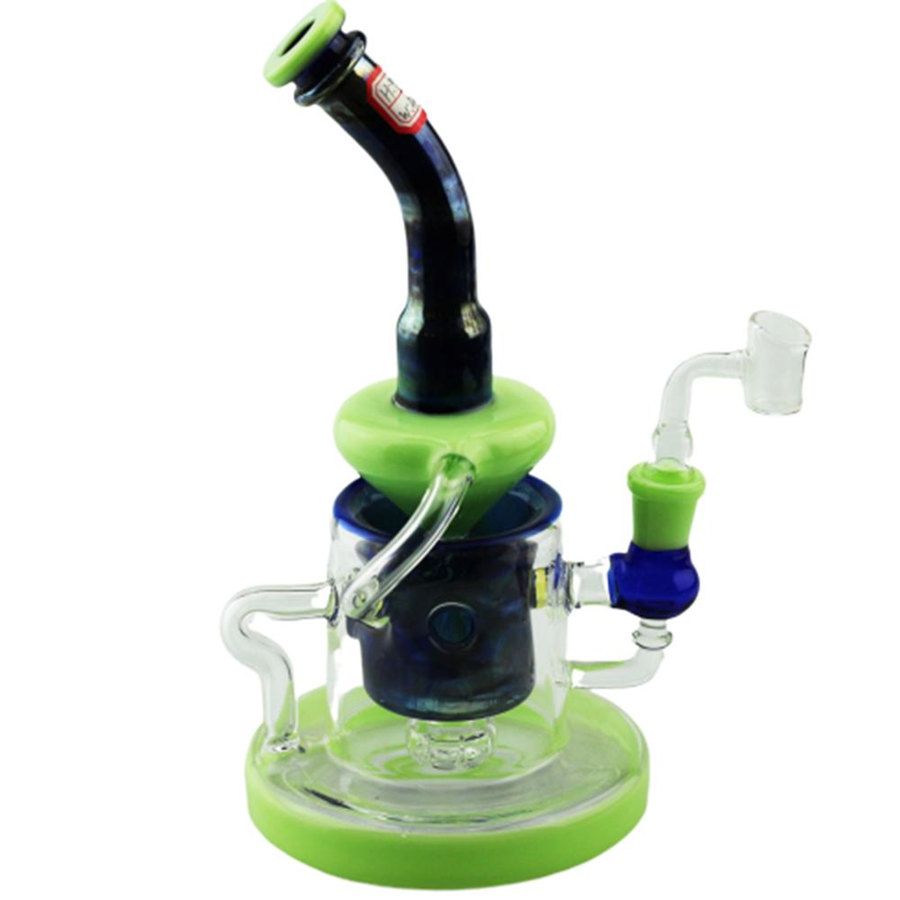 2020 Tall Recycler Glass Bongs Percolator Water Pipes 14mm Male Female