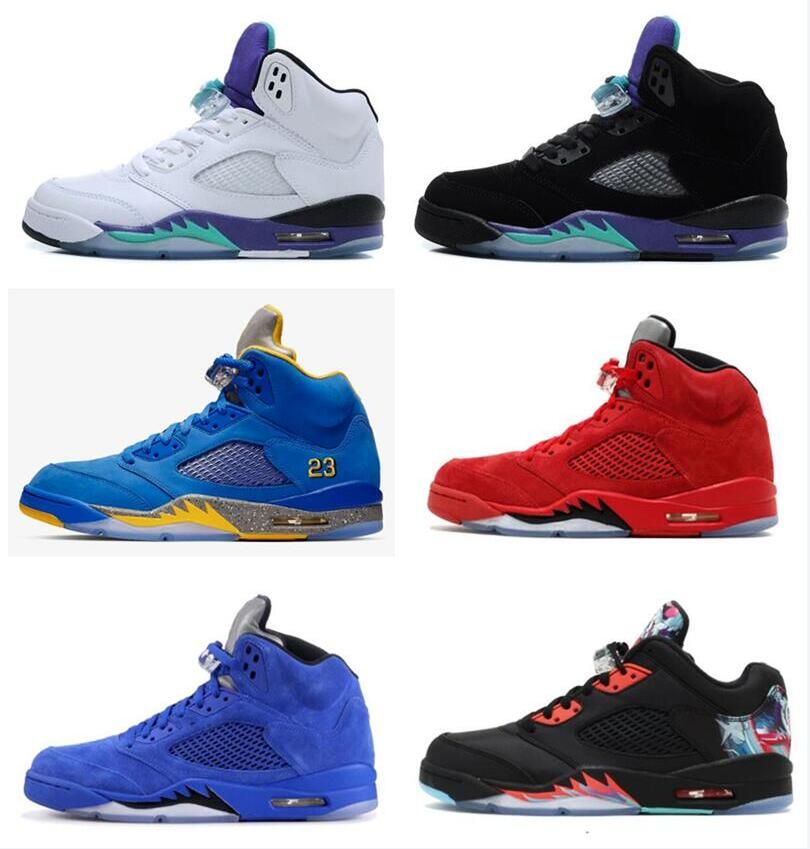 Retro Jordan Air Trophy Room 5s Ice Blue Basketball Shoes 5 Laney Men