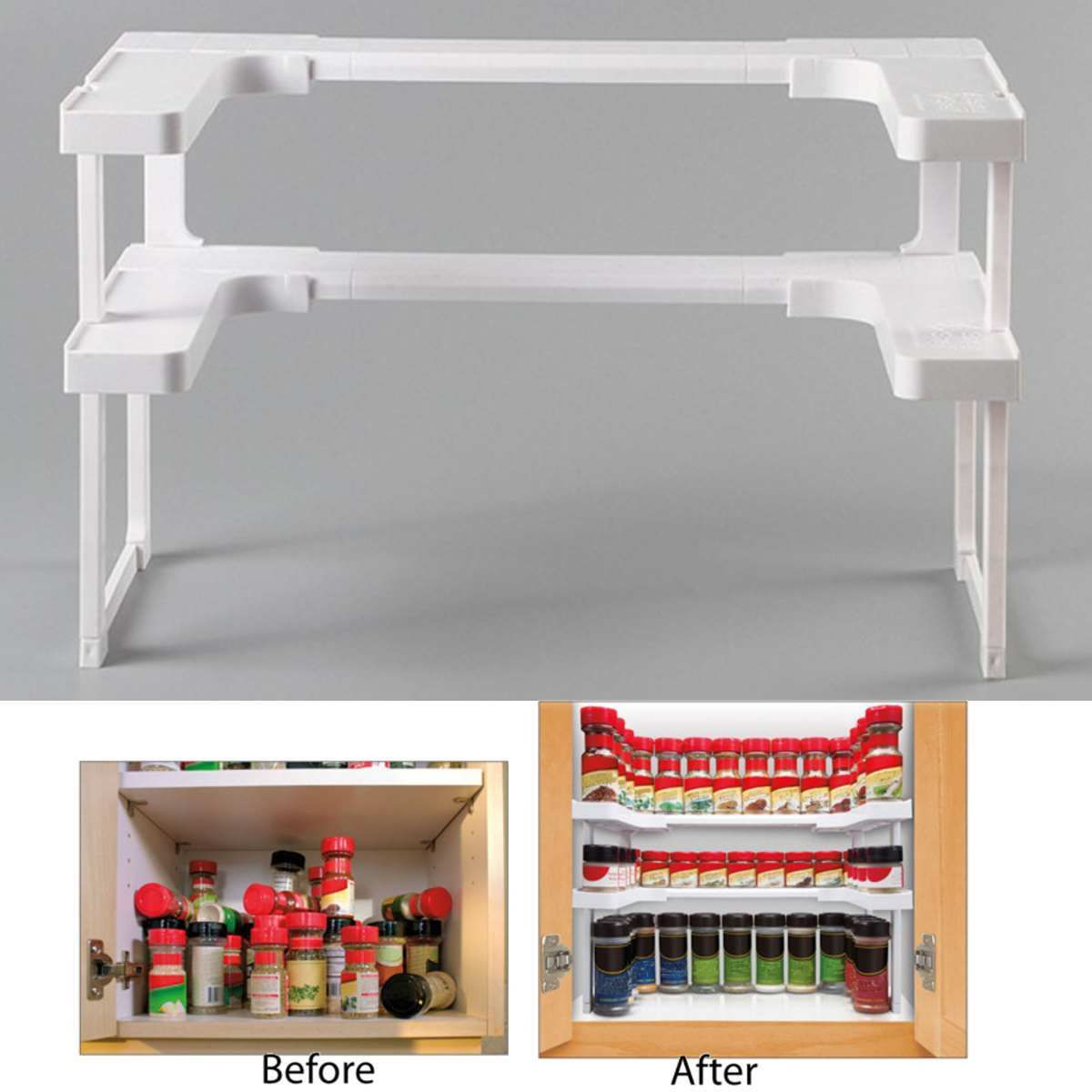 2020 2 Layers Kitchen Cabinet Cupboard Organizer Adjustable
