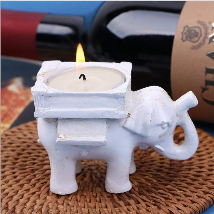 2021 Candle Holder Resin Retro Lucky Elephant Tea Light Durable Candle